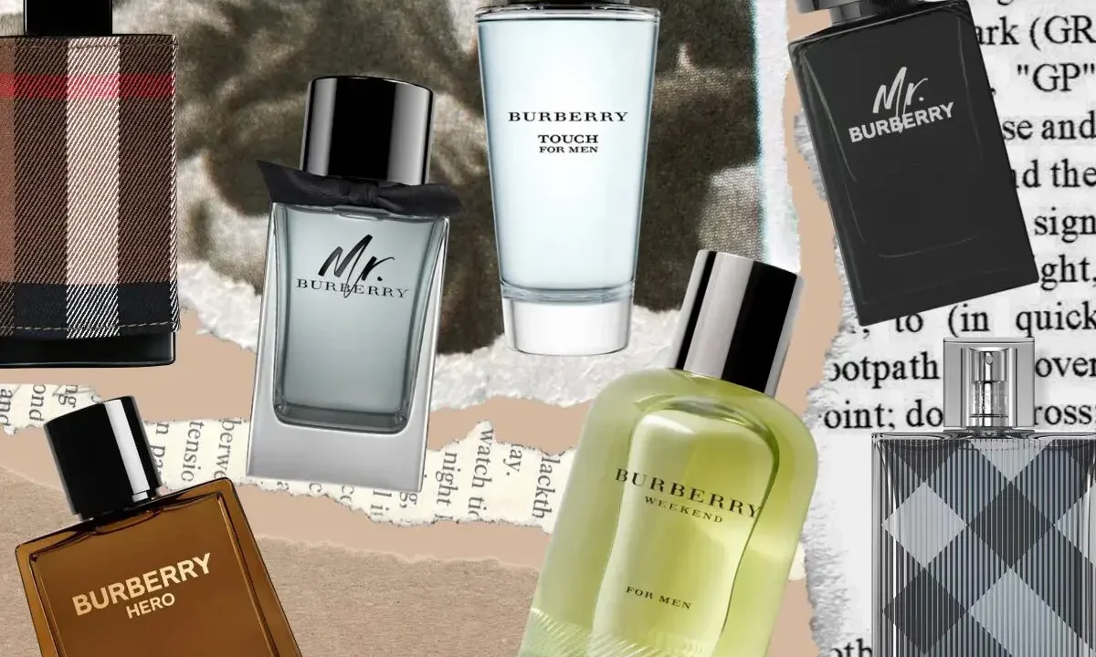 Collage of popular Burberry Fragrances for Men