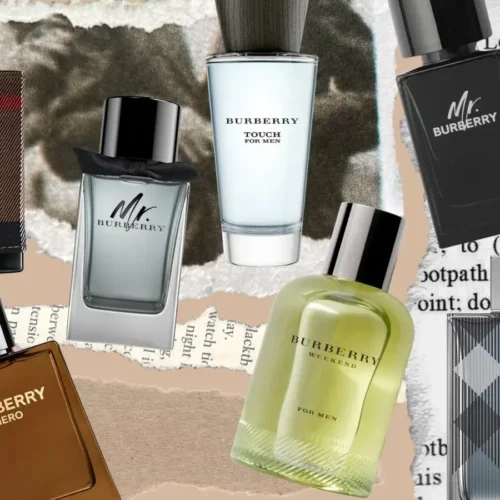 Collage of popular Burberry Fragrances for Men
