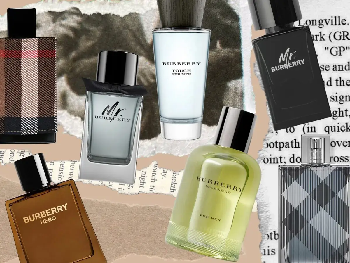 Collage of popular Burberry Fragrances for Men