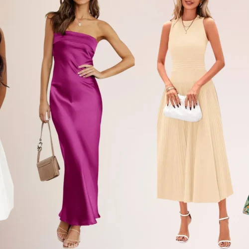 collage of girls wearing dresses perfect for graduation