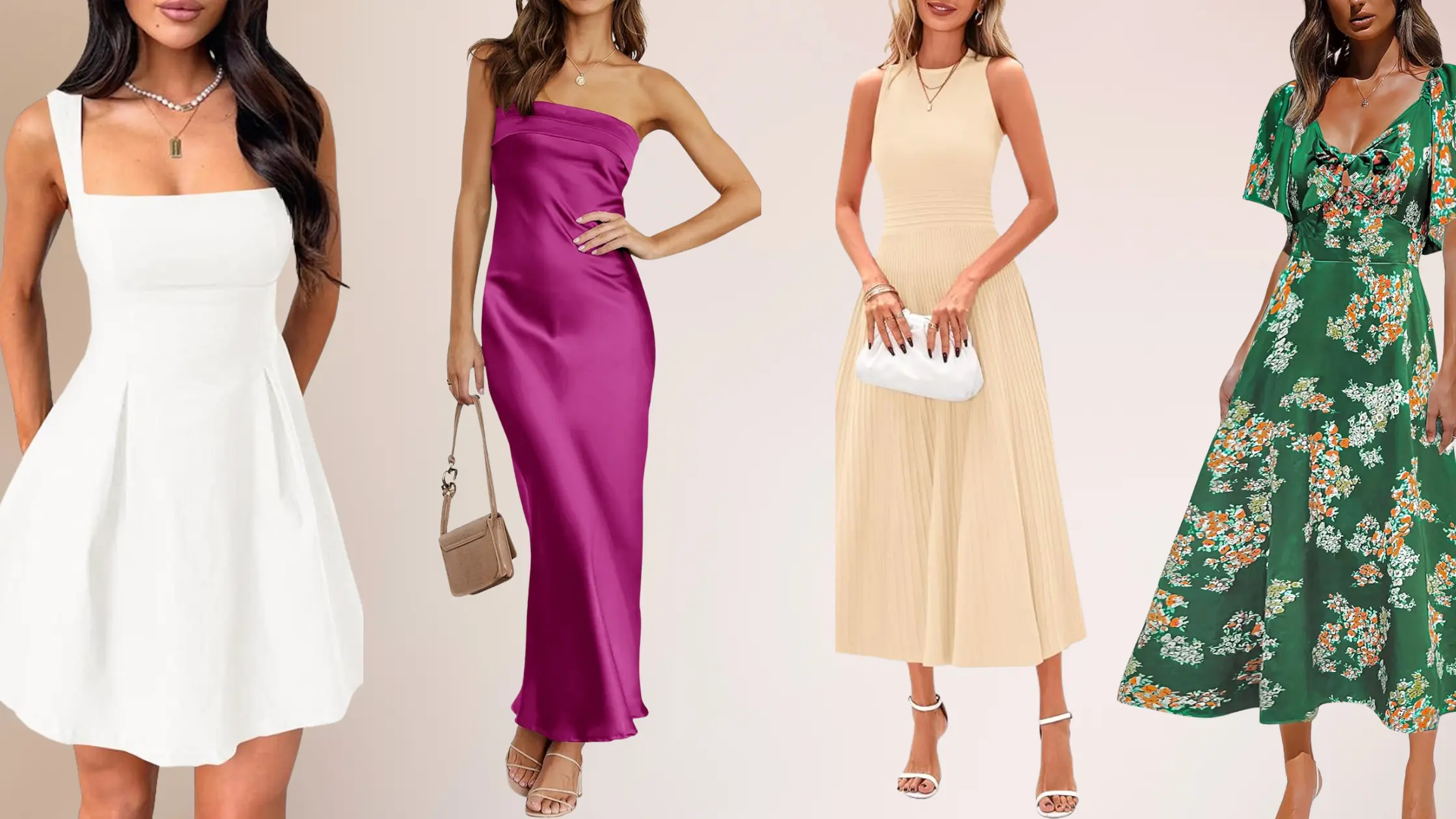 collage of girls wearing dresses perfect for graduation