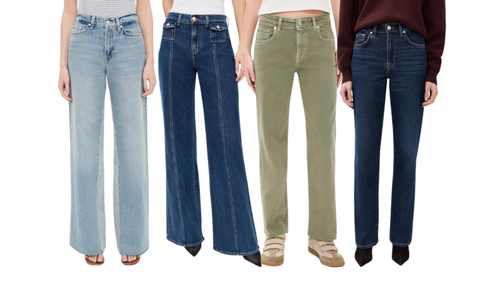 collage of jeans from 7 for all man kind