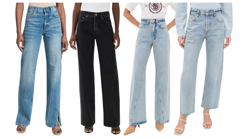 collage of affordable jeans from Annie Bing
