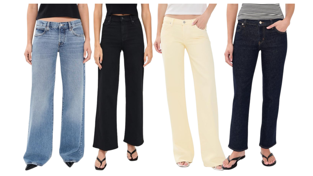 collage of jeans from the designer FRAME