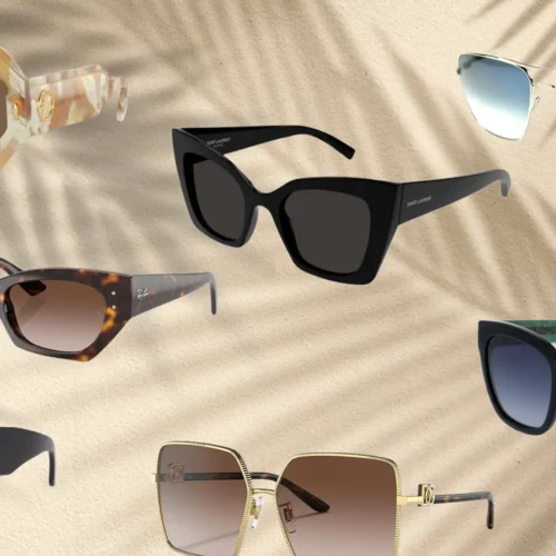 collage of affordable designer sunglasses