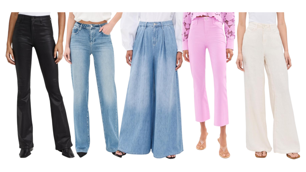 collage of jeans for l'agency designer