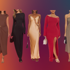 Collage of Casual Fall Wedding Guest Dresses