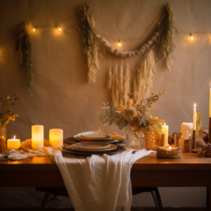 scene of a fall themed tablescape