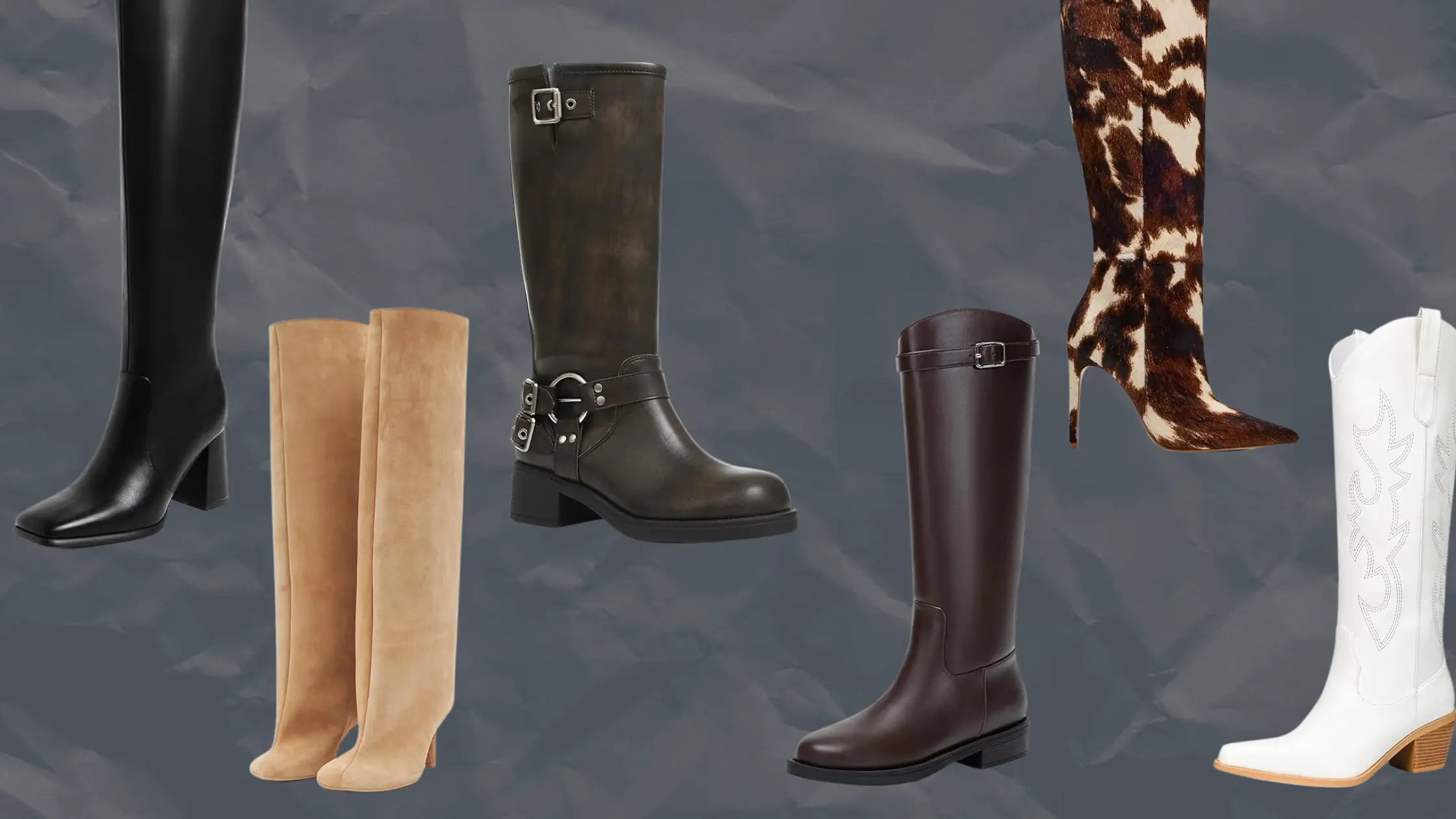 collage of fall boots