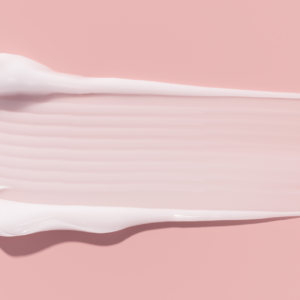 flat lay shot of a smear of moisturizer showing its luxe texture
